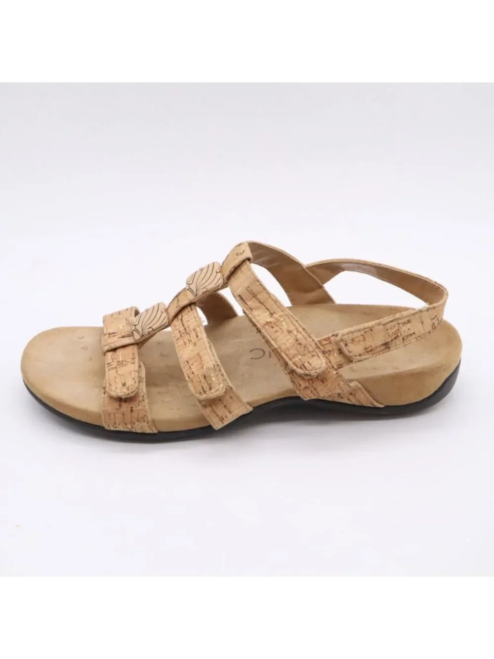 Vionic Sandals Amber Cork Strappy Women's Sz 6 Tan Comfort Orthotic Casual